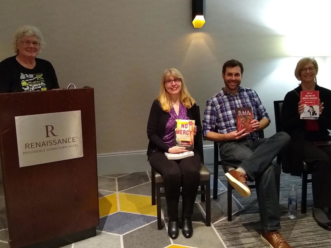 J.R. Walcutt speaking on a panel at the Providence Book Festival